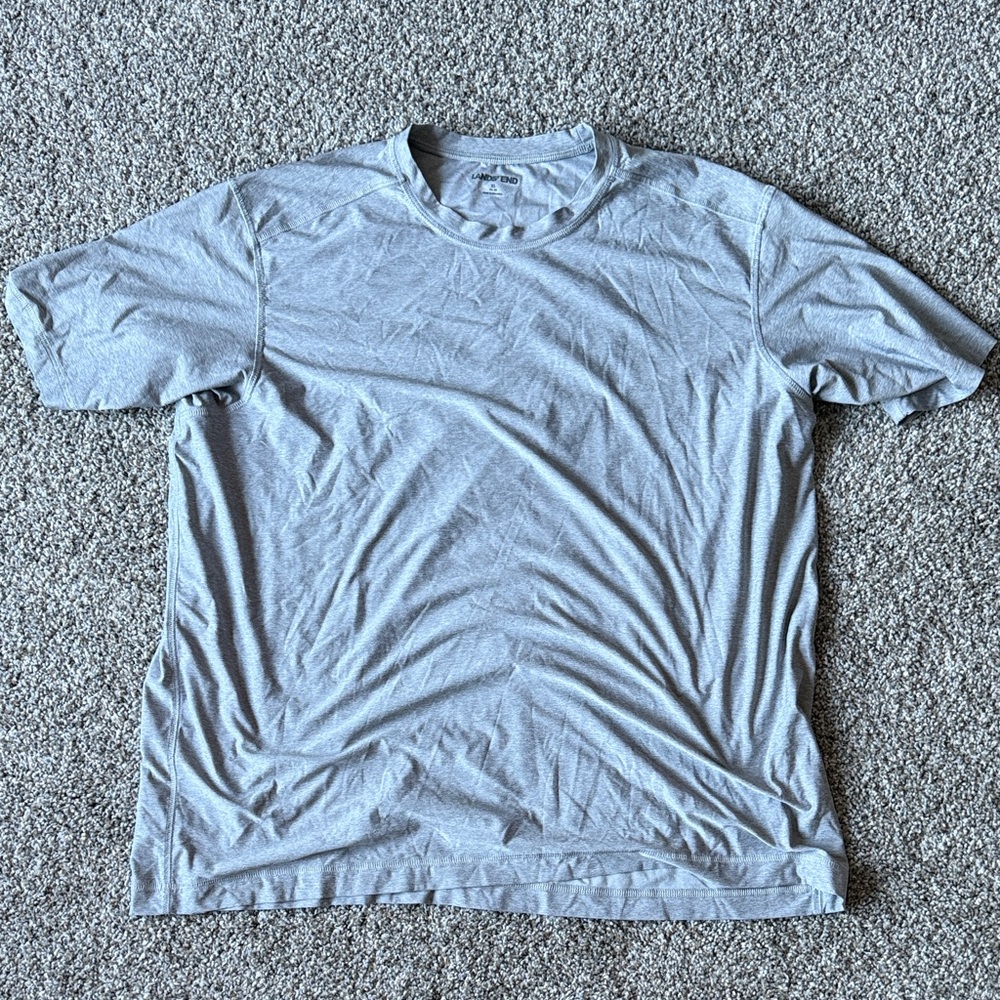 Lands' End Light Gray Short Sleeve Men's Tee